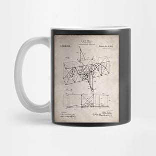 Wright Brothers Machine Patent - Airplane Art - Antique Mug